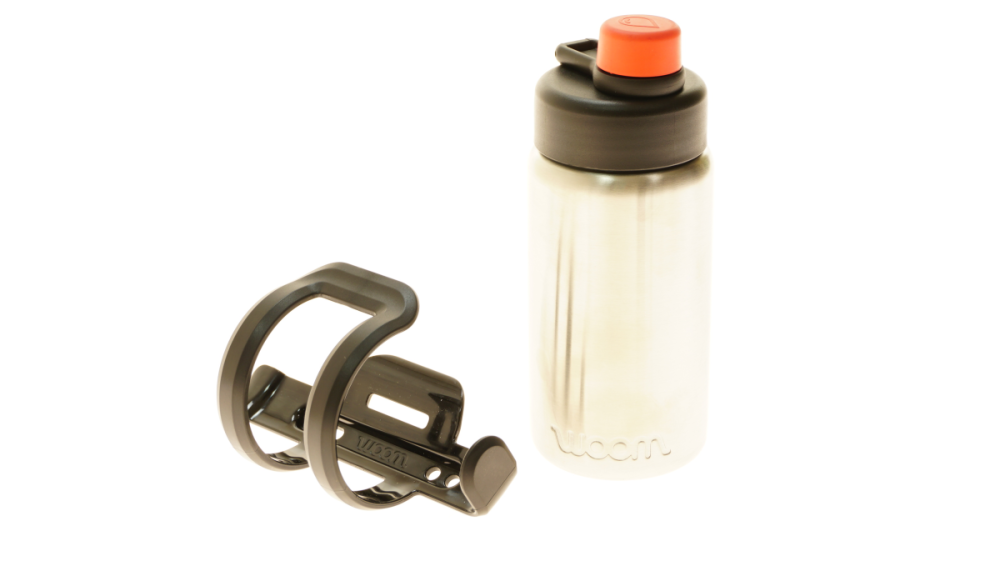 Woom GLUG Edelstahl Bidon 0,5L inkl. Side-Clip-Halterung